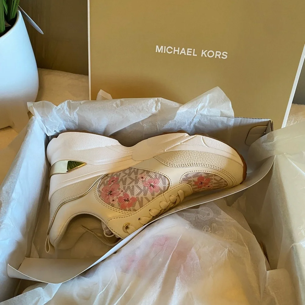 ✨NEW✨Michael Kors Katrina Floral Print Signature Logo Trainer